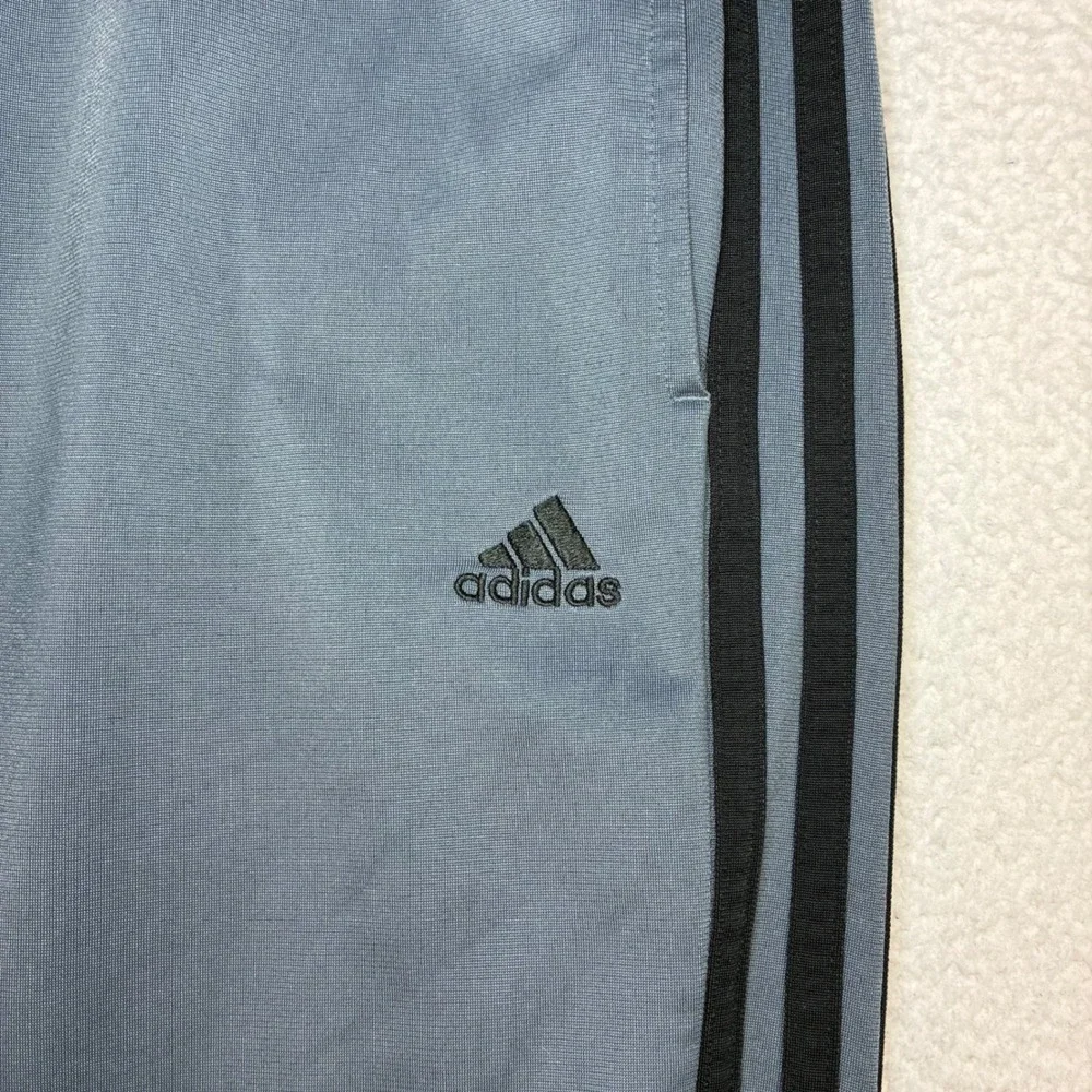 Y2K Adidas Baggy Track Pants Men M Gray Black Relaxed Sweatpants Drawstring
